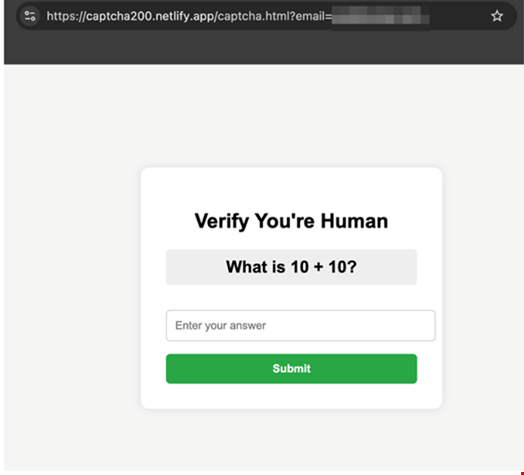Example fake CAPTCHA page used in the campaigns. Source: Trend Micro