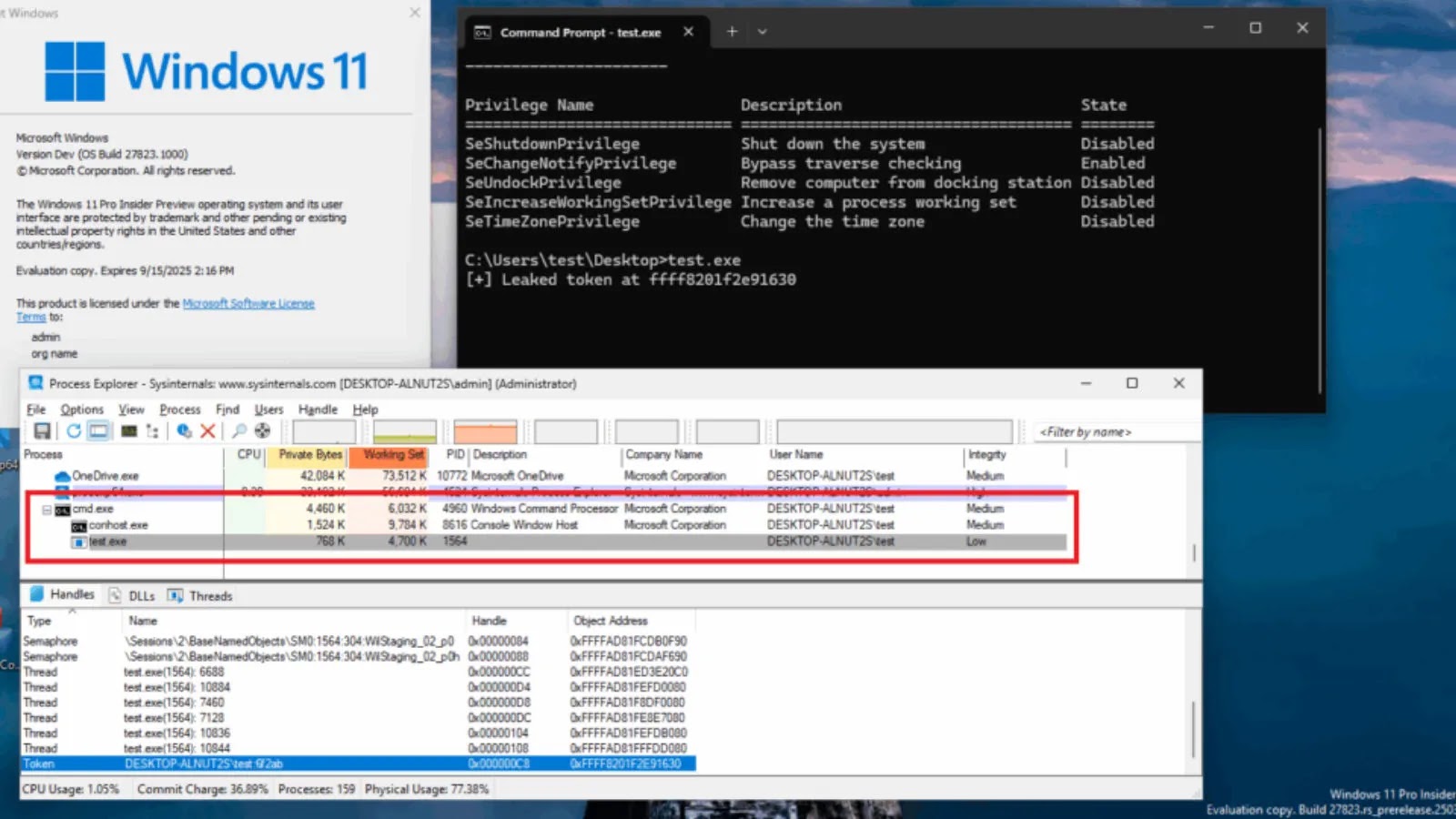 Windows Kernel Address Leak Vulnerability