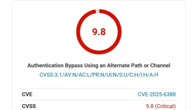Actively Exploited: Critical Flaw CVE-2025-6388 (CVSS 9.8) Allows Authentication Bypass in WordPress Plugin