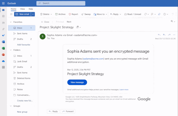 Gmail E2EE emails