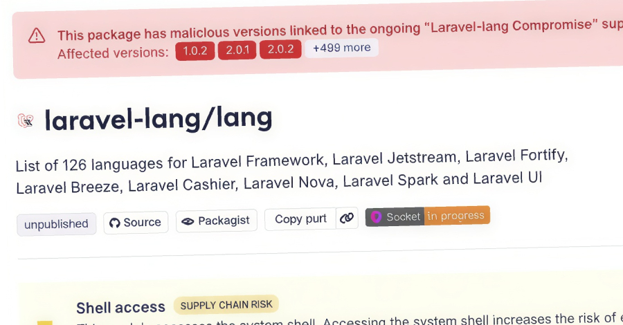 Laravel-Lang PHP Packages Compromised to Deliver Cross-Platform Credential Stealer