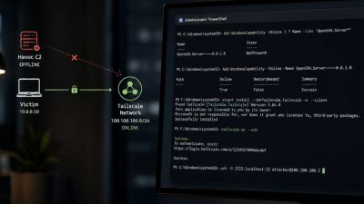 Junior Hacker Used Tailscale and OpenSSH to Keep Access After His C2 Went Offline
